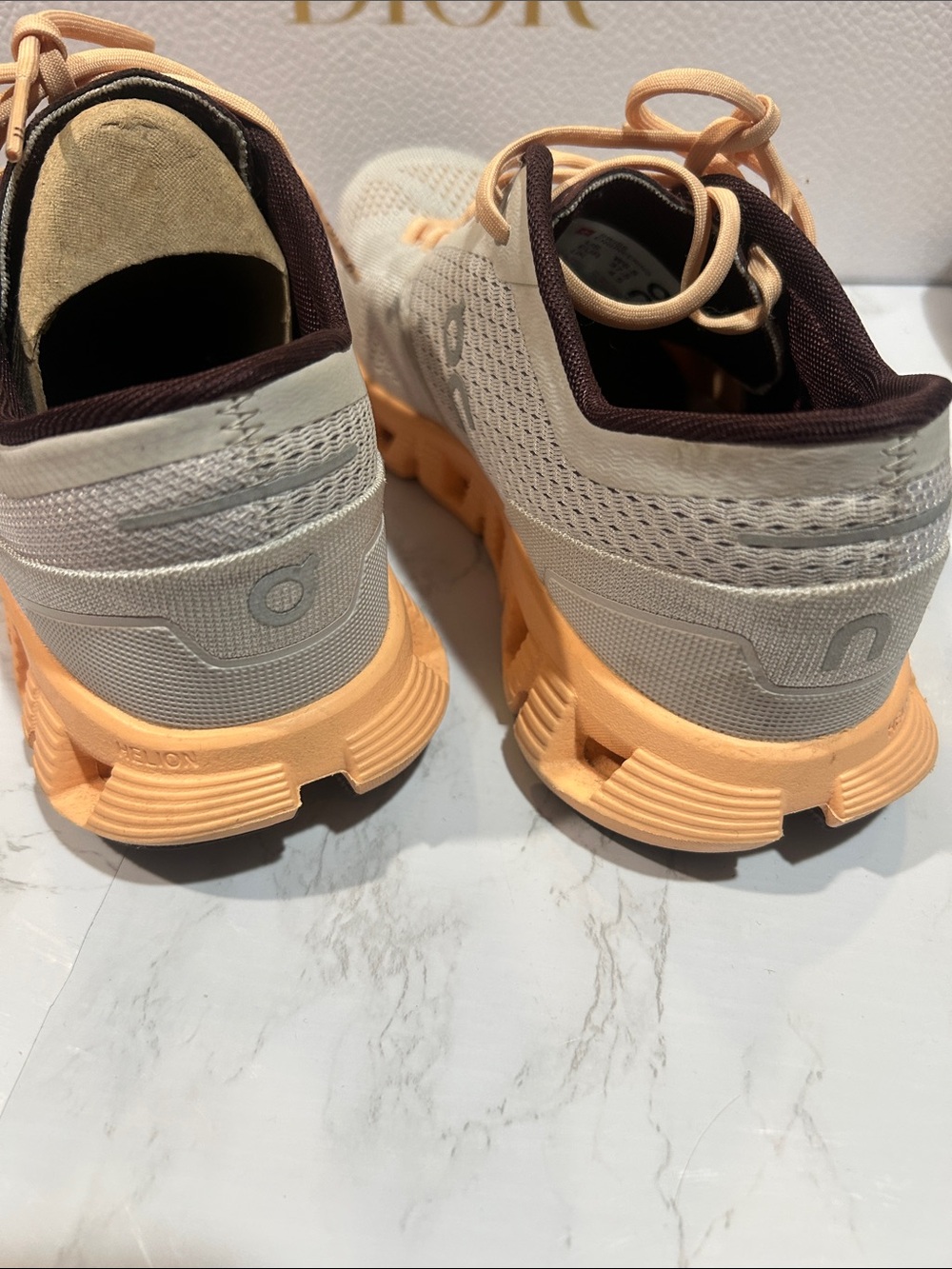On Cloud On Running Beige & Peach Runner Sneakers - Picture 9 of 13